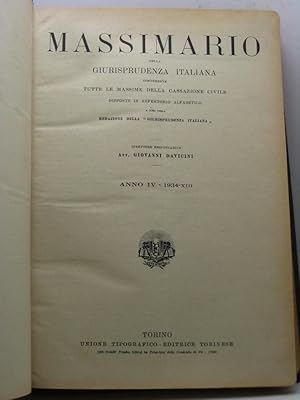 Massimario della Giurisprudenza italiana contenente tutte le massime della cassazione civile disp...