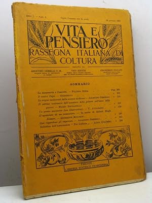 Vita e Pensiero. Rassegna italiana di coltura, anno I, fascicolo 4, gennaio 1915