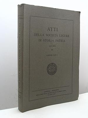 Atti della Società Ligure di Storia Patria, nuova serie IV (LXXVIII), fascicolo II, luglio-dicemb...