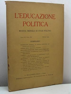 L'educazione politica. Rivista mensile di studi politici, anno III, fasc. III, maggio 1925