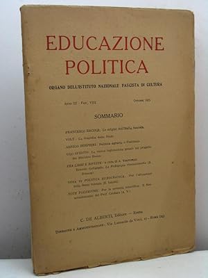 L'educazione politica. Rivista mensile di studi politici, anno III, fasc. VIII, ottobre 1925