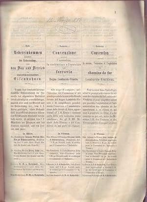 Convenzione concernente l'assunzione, la costruzione e l'esercizio delle ferrovie nel Regno Lomba...