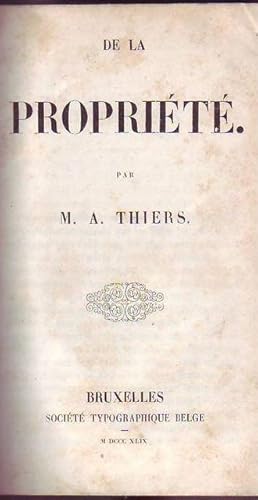 De la propriété par M.A. Thiers