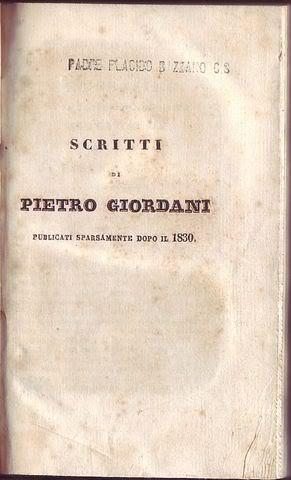 Scritti di Pietro Giordani pubblicati sparsamente dopo il 1830