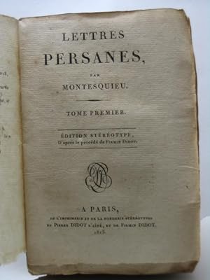 Lettres persanes par Montesquieu tome I e II