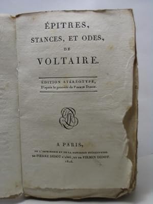 Epitres, stances, et odes, de Voltaire