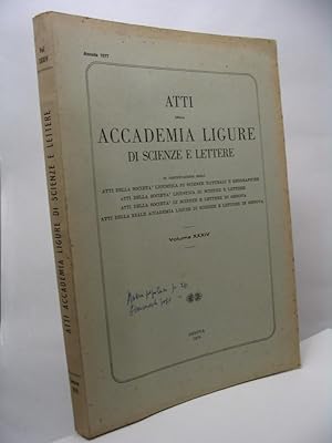 Atti della Accademia ligure di scienze e lettere, volume XXXIV, 1977