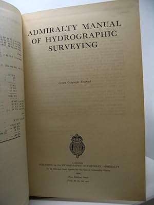 Admiralty manual of hydrographic surveying