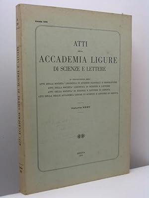 Atti della Accademia Ligure di Scienze e Lettere, volume XXXV, annata 1978