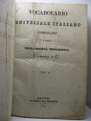 Vocabolario universale italiano compilato a cura della società tipografica Tramater e C. - voll. ...