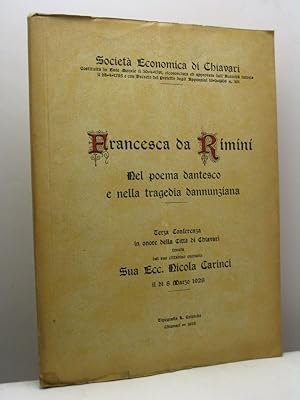 Francesca da Rimini nel poema dantesco e nella tragedia dannunziana. Terza conferenza in onore de...