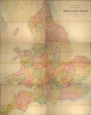 BLACK'S NEW LARGE MAP OF ENGLAND AND WALES