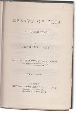 essays of elia by charles lamb