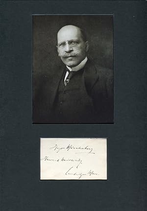 Münsterberg, Hugo - Autograph