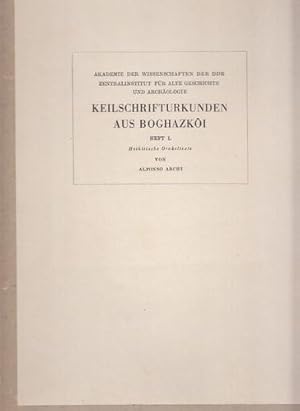 Keilschrifturkunden aus Boghazköi. Heft L (Heft 50). Hethitische Orakeltexte. Deutsche Akademie d...