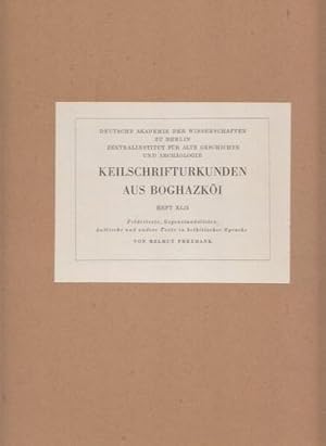 Keilschrifturkunden aus Boghazköi. Heft XLII (Heft 42). Feldertexte, Gegenstandslisten, kultische...