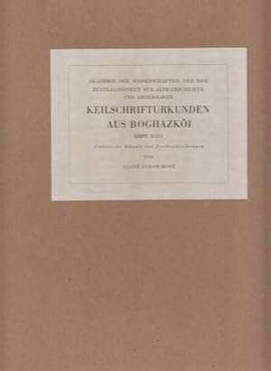 Keilschrifturkunden aus Boghazköi. Heft XLVI (Heft 46). Hethitische Rituale und Festbeschreibunge...