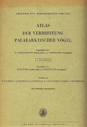 Atlas der Verbreitung palaearktischer Vögel. 7. Lieferung Akademie d. Wissenschaften d. DDR. Begr...
