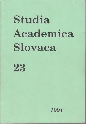 Studia academica Slovaca, 23. Prednasky XXX. letneho seminara slovenskeho jazyka a kultury.