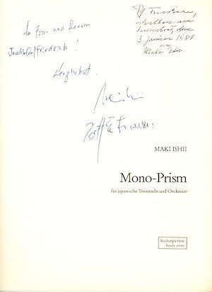 Mono-Prism (1976). Für japanische Trommeln und Orchester. Große Studien-Partitur. Edition Moeck N...