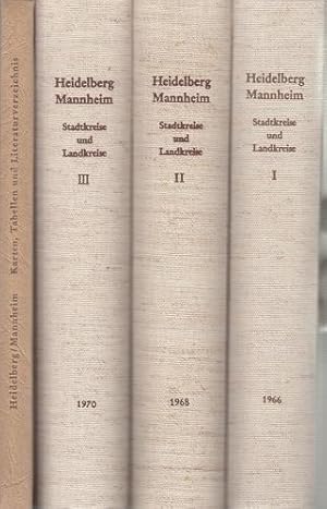 Die Stadt- und die Landkreise Heidelberg und Mannheim. Amtliche Kreisbeschreibung. 3 Bände und ei...