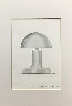 'Pilz-Tischlampe': Bauhaus-Lampenentwurf von 1932 bezeichnet 'Pilz'.