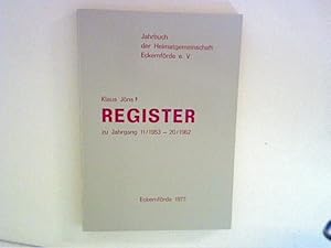 Register zu Jahrgang 11/1953 - 20/1962 : Jahrbuch der Heimatgemeinschaft Eckernförde e.V. Schrift...