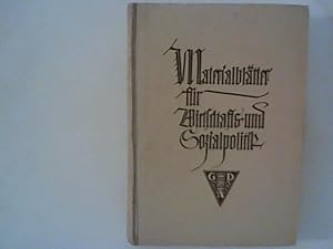 Materialblätter für Wirtschafts- und Sozialpolitik, Jahrgang 1930