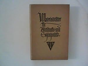Materialblätter für Wirtschafts- und Sozialpolitik, Jahrgang 1927