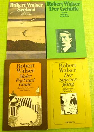 Konvolut 4 Bücher Robert Walser: 1. Seeland/ 2. Maler Poet und Damen/ 3. Der Spaziergang/ 4. Der Gehülfe//.