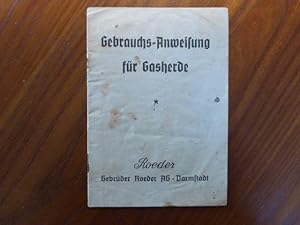 Gebrauchs-Anweisung für Gasherde.