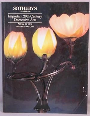 Important 20th Century Decorative Arts. December 1, 1989. No. 5944.