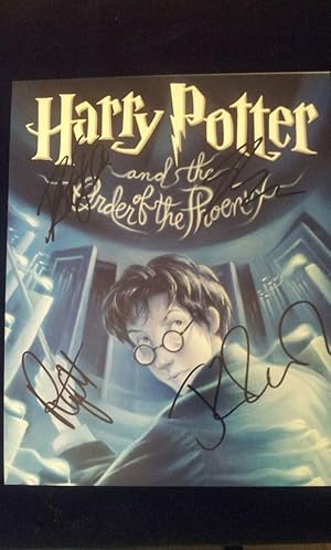 Grossfoto mit original Autogrammen von J. K. ROWLING, Daniel RADCLIFFE, Emma WATSON und Rupert GR...