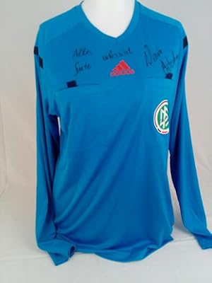 DOPPELT SIGNIERTES DFB Schiedsrichter-Trikot petrol Größe L von DENIZ AYTEKIN. ORIGINAL double si...