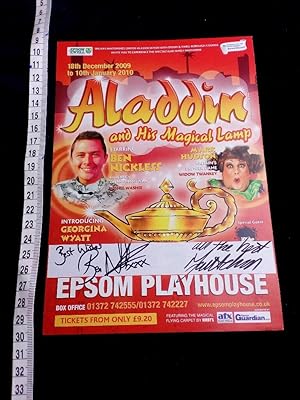 Originaler Theaterflyer zu ALADDIN handsigniert von den beiden Hauptdarstellern BEN NICKLESS und ...