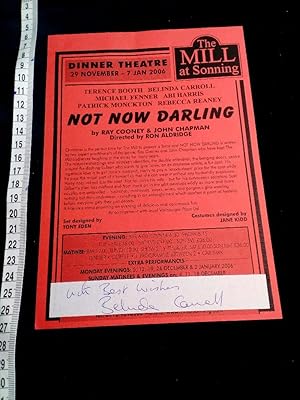 original Theaterflyer zu dem Stück NOT NOW DARLING von RAY COONEY und John Chapman mit TERENCE BO...