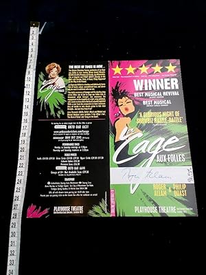 original Theaterflyer zu dem Musical La Cage aux Folles handsigniert von Hauptdarsteller ROGER AL...