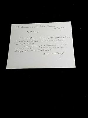 handschriftliche signierte Karte von Yves Gandon an Paul Guth carte autographe signée par Yves Ga...