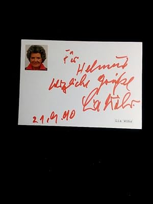 signierte Karte mit montiertem Foto. original hand signed autograph card with picture. German tel...