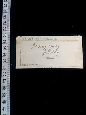 autograph signature from a letter. Originale SIGNATUR von dem BISCHOF von ELY.