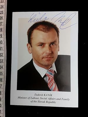 Handsignierte Autogrammkarte von dem slowakischen Minister unter DZURINDA. original hand signed a...