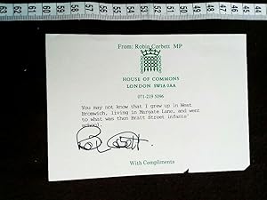 ORIGINAL handsigned House of Commons slip + election leaflet. Konvolut bestehend aus einer handsi...