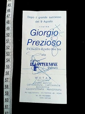 Original Eintrittskarte aus der DISCOTECA IL LANTERNONE PALINURO in ROM mit handschriftlicher Unt...