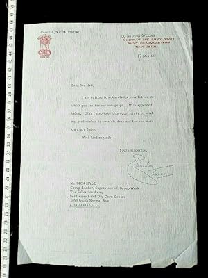 ORIGINAL handsignierter Brief des bedeutenden indischen Generals unter NEHRU und GANDHI; SEHR SEL...