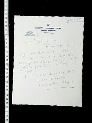 ORIGINAL handsignierter Brief der bedeutenden britischen Adligen, die besonders durch ihre Scheid...