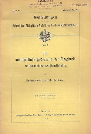 Die wirtschaftliche Bedeutung der Vogelwelt als Grundlage des