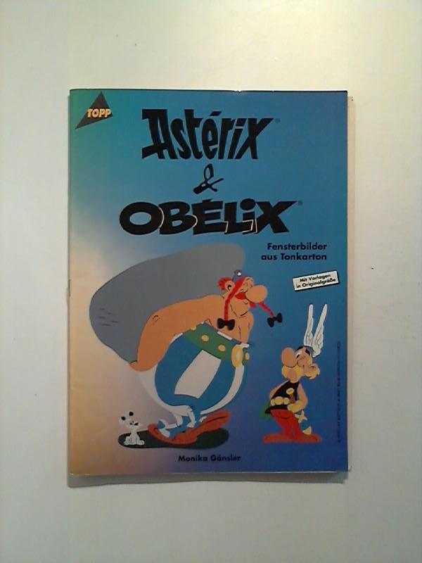 Asterix und Obelix. Fensterbilder aus Tonkarton.