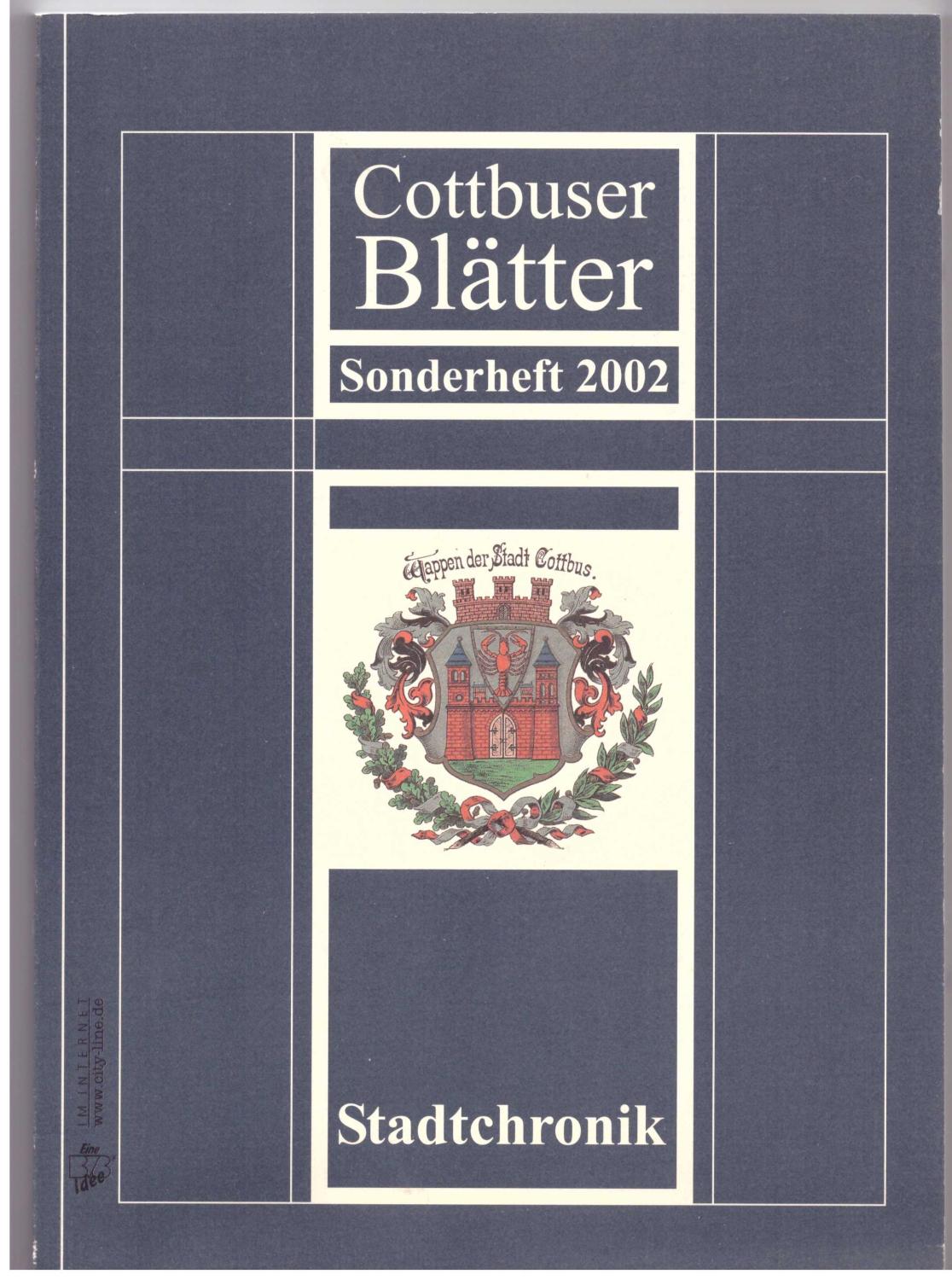 Cottbuser Blätter - Stadtchronik, Sonderheft 2002