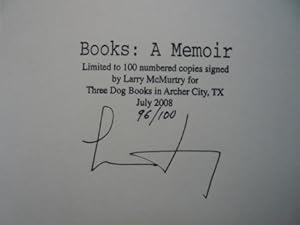 Books: a memoir +++ signed limited US edition +++,