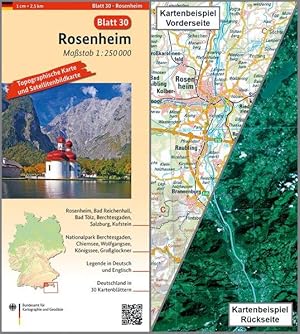 Rosenheim Umgebungskarte mit Satellitenbild 1:250.000